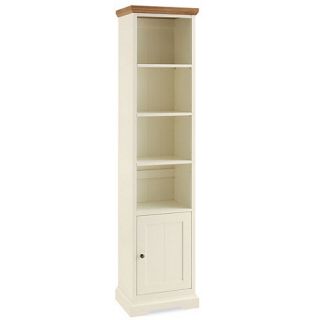 Oak and painted Provence bookcase with single cupboard