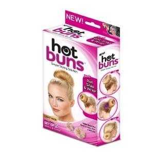 "AS SEEN ON TV"   HOT BUNS Hair Accessory Styling Bun Solution Maker Roller (2 pc.) LIGHT: Everything Else
