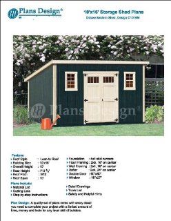 10' x 16' Deluxe Shed Plans, Modern Roof Style Design #D1016M, Material List and Step By Step Included   Woodworking Project Plans  
