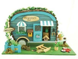 Wooden Camper Birdhouse, Gardeners Shed, 12 inch : Bird Houses : Patio, Lawn & Garden