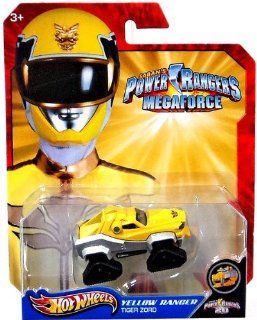 Hot Wheels Power Rangers Megaforce 1:50 Die Cast Car Yellow Ranger Tiger Zord: Toys & Games