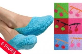 6 Pairs Women's Mary Jane Slipper Socks Fuzzy Non Skid Sock at  Womens Clothing store