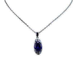 Jade Angel 925 Silver 8X10Mm Oval Amethyst Pendant Jewelry Color Purple: Jewelry
