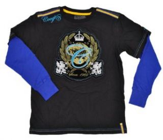 Coogi "Black & Royal Blue, Since 1969 Logo" L/S Big Boys Shirt (14/16): Clothing