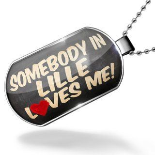 Dogtag Somebody in Lille Loves me, France Dog tags necklace   Neonblond: Jewelry
