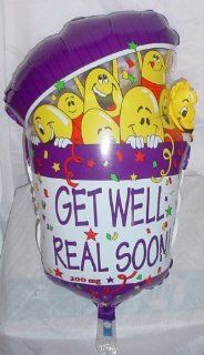 Wbt 24" Get Well Real Soon! Shaped Plastic Balloon  Bl345   Party Balloons