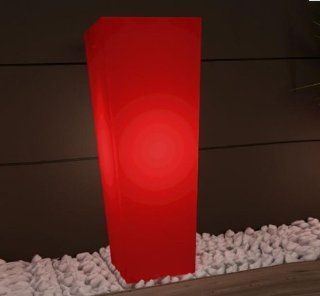 Pflanzkbel, Blumenkbel, beleuchtet, 40x40x100cm, rot: Garten