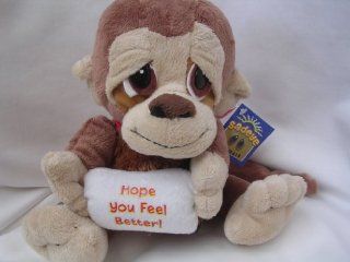 Get Well Soon Plush Toy Sad Eye Monkey 12" ; "Hope You Feel Better Soon": Toys & Games