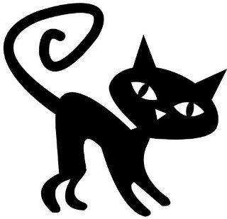 Hexen schwarze Katze Wand Aufkleber Kinder Monster Wand Aufkleber 02   50cm Hohe   50cm Breite   Farbe Vinyl: Küche & Haushalt