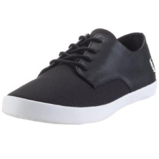 Fred Perry FOXX CANVAS LEATHER B4019, Herren Sneaker, schwarz, (black/white 102), EU 40, (UK 6.5): Schuhe & Handtaschen