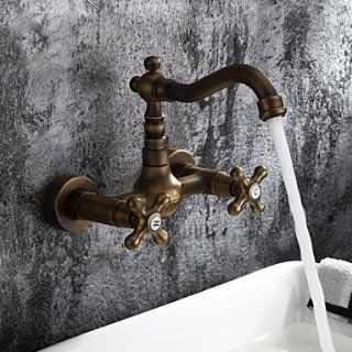 Sprinkle ?   Antike inspiriert Waschbecken Wasserhahn   Wandhalterung (Messing antik finish): Küche & Haushalt