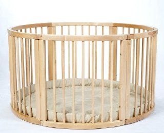 Rundes Laufgitter aus Massiv Holz mit Softeinlage  120cm SALE SALE: Baby