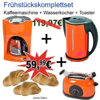 Efbe Schott Design Frhstcksset "Perfect Day orange" Kaffeemaschine + Toaster + Wasserkocher UVP 119,97 Euro: Küche & Haushalt