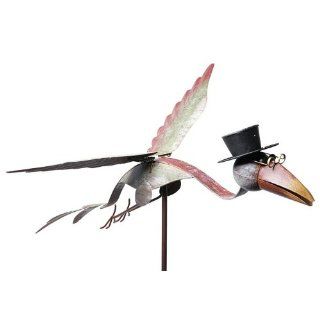 Windspiel Vogel aus Metall, 125 cm hoch, Exner Gartendeko: Küche & Haushalt