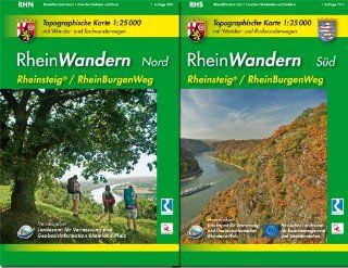 RheinWandern WR   2 teiliges Kartenset: Topographische Karten 1:25000 mit Wander  und Radwanderwegen mit dem Rheinsteig von Wiesbaden bis Bonn und dem RheinBurgenWeg von Bingen bis Rolandseck: Bücher