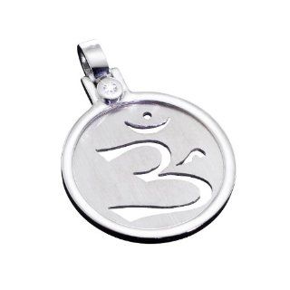 OM Symbol Silber Anhnger, Rahmen aus Silber, Symbol aus Silber, Stein:Zirkonia: Schmuck