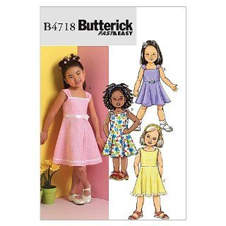 Butterick Schnittmuster 4718 CL Mdchen Kleid,Dress,Habiller Gr. 6   8 (122 134): Küche & Haushalt