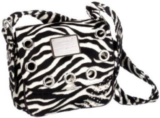 Poodlebags Funky Wednesday Zebra 0108CZ, Damen Umhngetasche, schwarz, (Zebra), 27x8x25: Schuhe & Handtaschen