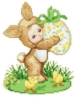 Ellen Maurer Stroh  Kreuzstichvorlage Stickvorlage   Spring   Bunny Baby: Küche & Haushalt