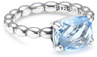 Pandora Damen Ring 925 Sterling Silber Topas blau Gr. 52 (16.6) 190869BTP 52: Pandora: Schmuck