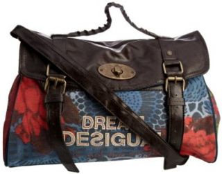 Desigual Patch Dream 17X5019 1, Damen Messengerbags, Blau, (Petroloe 5012) 36x27x16 cm (B x H x T): Schuhe & Handtaschen