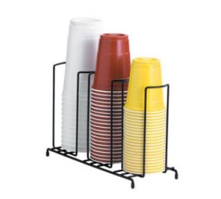 Dispense Rite Lid/Cup Organizer, Wire Rack, 3 Section: (1)3 1/2 in, (1)4 1/4 in, (1) 5 in