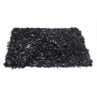 Leather Shaggy Black Area Rug (5 x 8 )   Shopping   Great