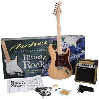 Archer SS10 Blues and Rock Jr. Natural Electric Guitar Package