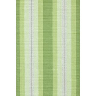 Dash and Albert Rugs Woven Cotton Thyme Ticking Green Area Rug