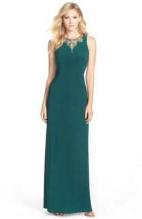 Vince Camuto Embellished Jersey Gown