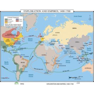 World History Wall Maps   Exploration & Empires 1400   1700