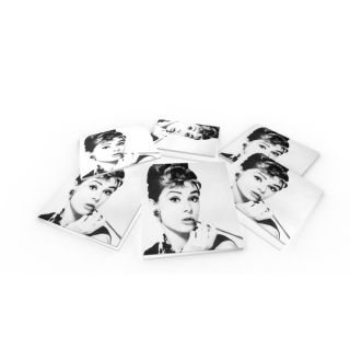 Audrey Hepburn Glass Coasters (Set of 6)
