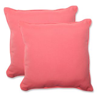 Pillow Perfect Outdoor Coral 18.5 inch Throw Pillow (Set of 2)