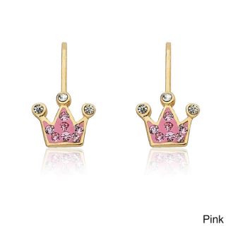 Molly Glitz 14k Goldplated Crystal Crown Earrings   15566197