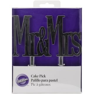 Mr. And Mrs. Cake Pick 4.875X5 1/Pkg Silver