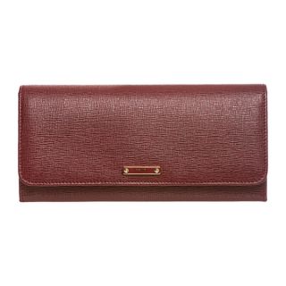 Fendi Elite Dark Red Vitello Leather Continental Wallet  
