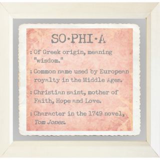 Baby Name Girls Sophia Framed Textual Art