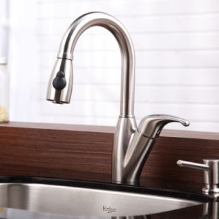 One Handle Single Hole Kitchen Faucet with Pull Out Sprayer by Kraus