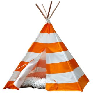 Childrens Teepee Orange with White Stripes  ™ Shopping