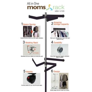 Moms Rack Luxury Heavy Duty 2 Tier Spinning Rolling Garment Rack