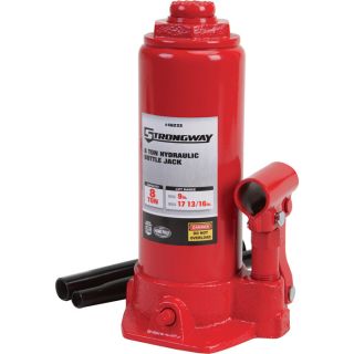 Strongway Hydraulic Bottle Jack — 8-Ton Capacity, 9in.–17 13/16in. Lift Range  Bottle Jacks