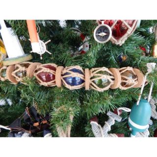Colored Glass and Rope Buoy Chain Christmas Tree Ornament