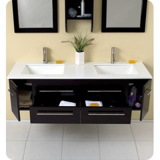 Stella Bellezza 59 Double Modern Bathroom Vanity Set with Mirror by