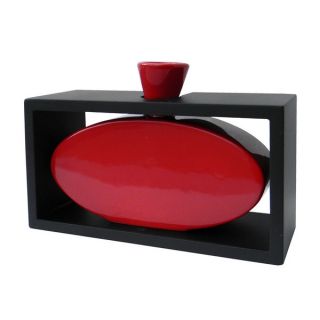 Ceramic Oval Red and Black Vase  ™ Shopping   Great Deals