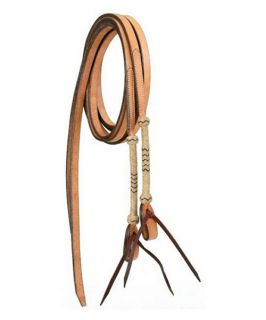 Royal King Split Reins with Braided Rawhide   Western Saddles & Tack