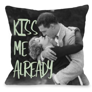 Just Kiss Me Already Couple Throw Pillow by One Bella Casa
