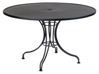 Woodard Solid Top Round Patio Dining Table with Umbrella Hole   Patio Dining Tables