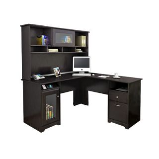 Bush Cabot L Shape Computer Desk with Hutch