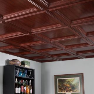 Fasade Traditional 3 Smoked Pewter 2 foot Square Lay in Ceiling Tile