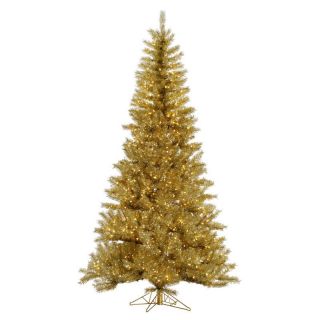Vickerman Gold / Silver Tinsel Pre lit Christmas Tree   Christmas Trees